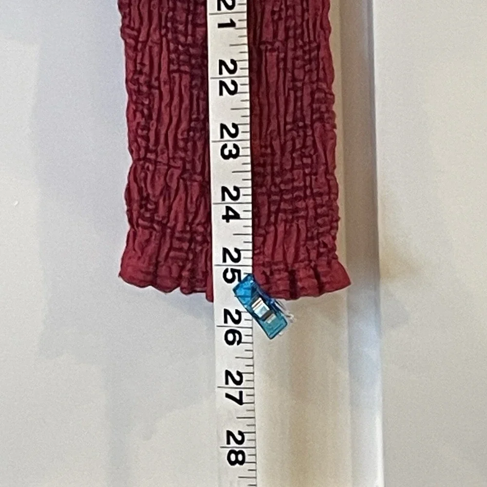 Anthropologie Womens M Shirt Top Sheer Puff Sleeve Smocked Corset Raspberry $120